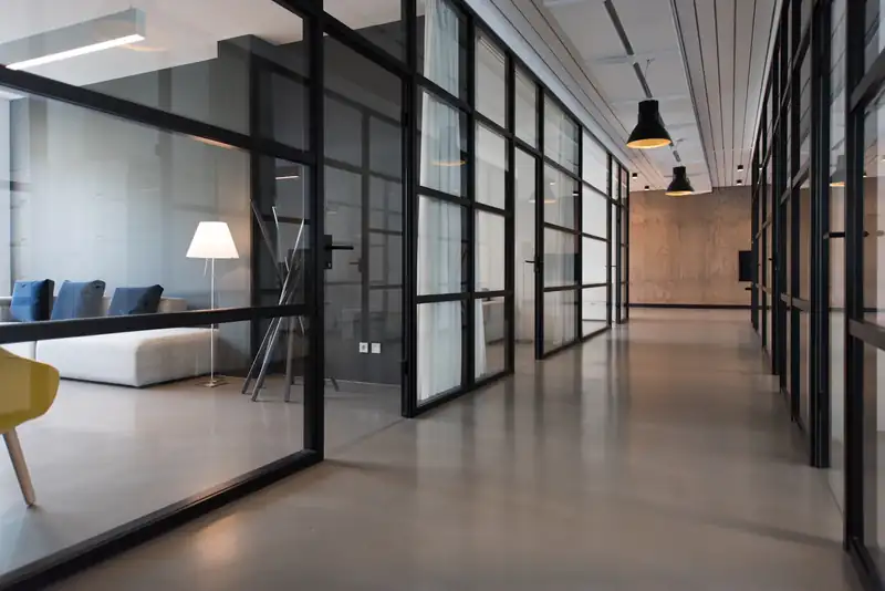 Commercial office with new LED lighting